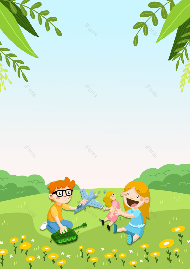 清新手绘卡通风格六一儿童节日背景,插画/手绘图,插画/手绘图库,插画/手绘图下载,插画/手绘